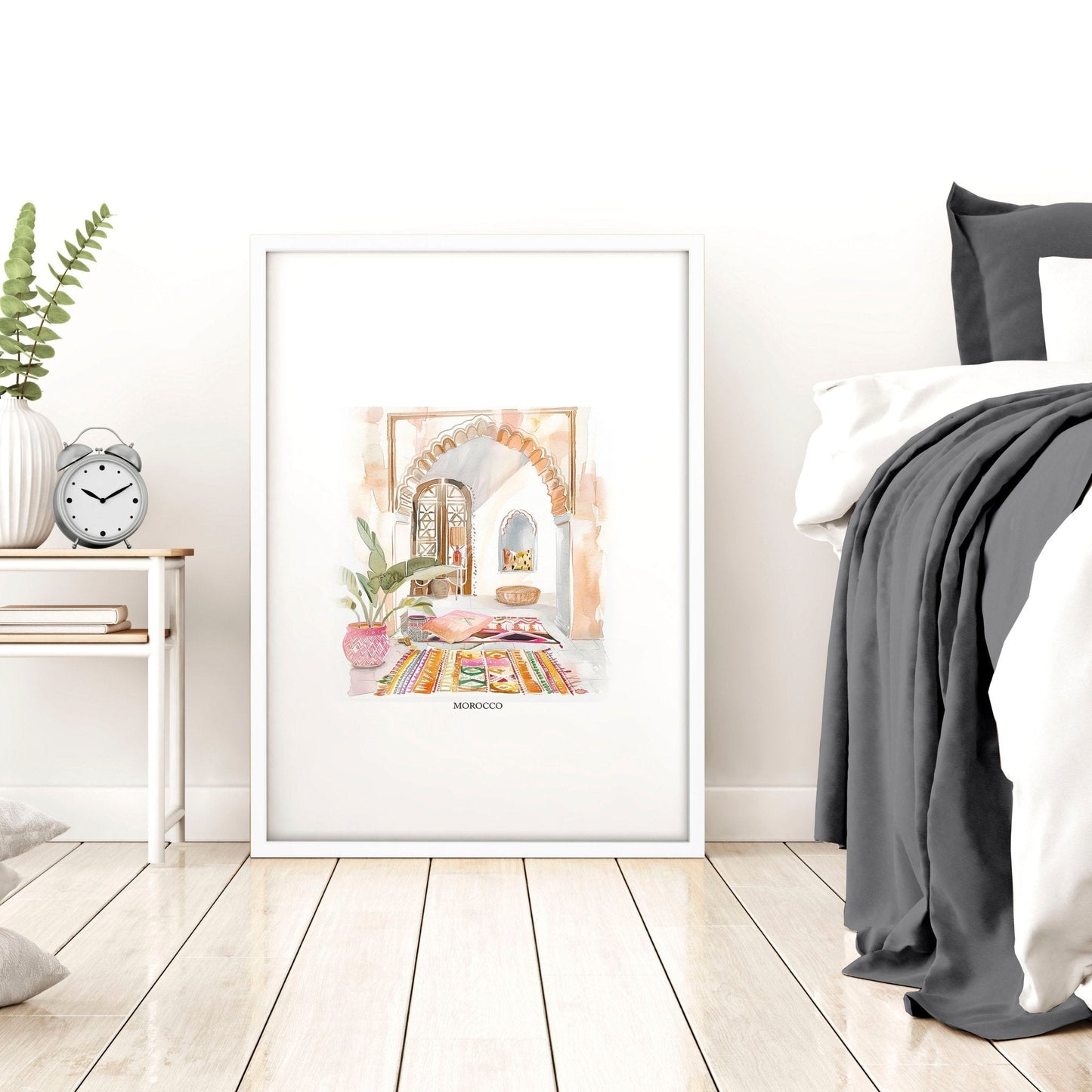 Wall Pictures With Frames | Set of 3 Moroccan Inspired Wall art Prints