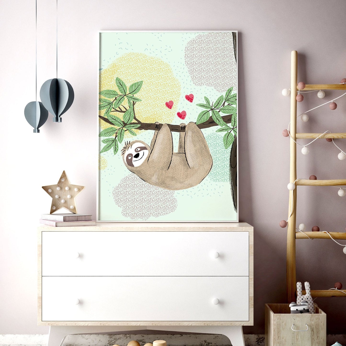 Wall prints for nursery | set of 2 Sloths wall art prints