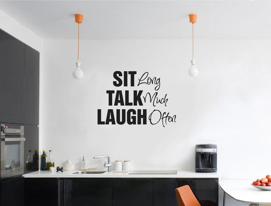 Sit Talk Laugh Wall Sticker – Vinyl Quote for Kitchen or Dining Room