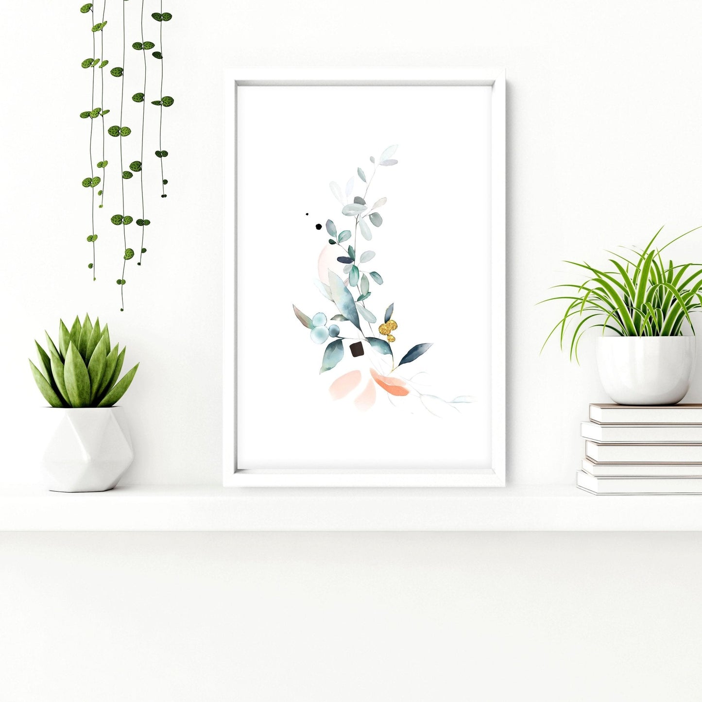 Bathroom wall decor UK | Set of 3 Botanical art prints