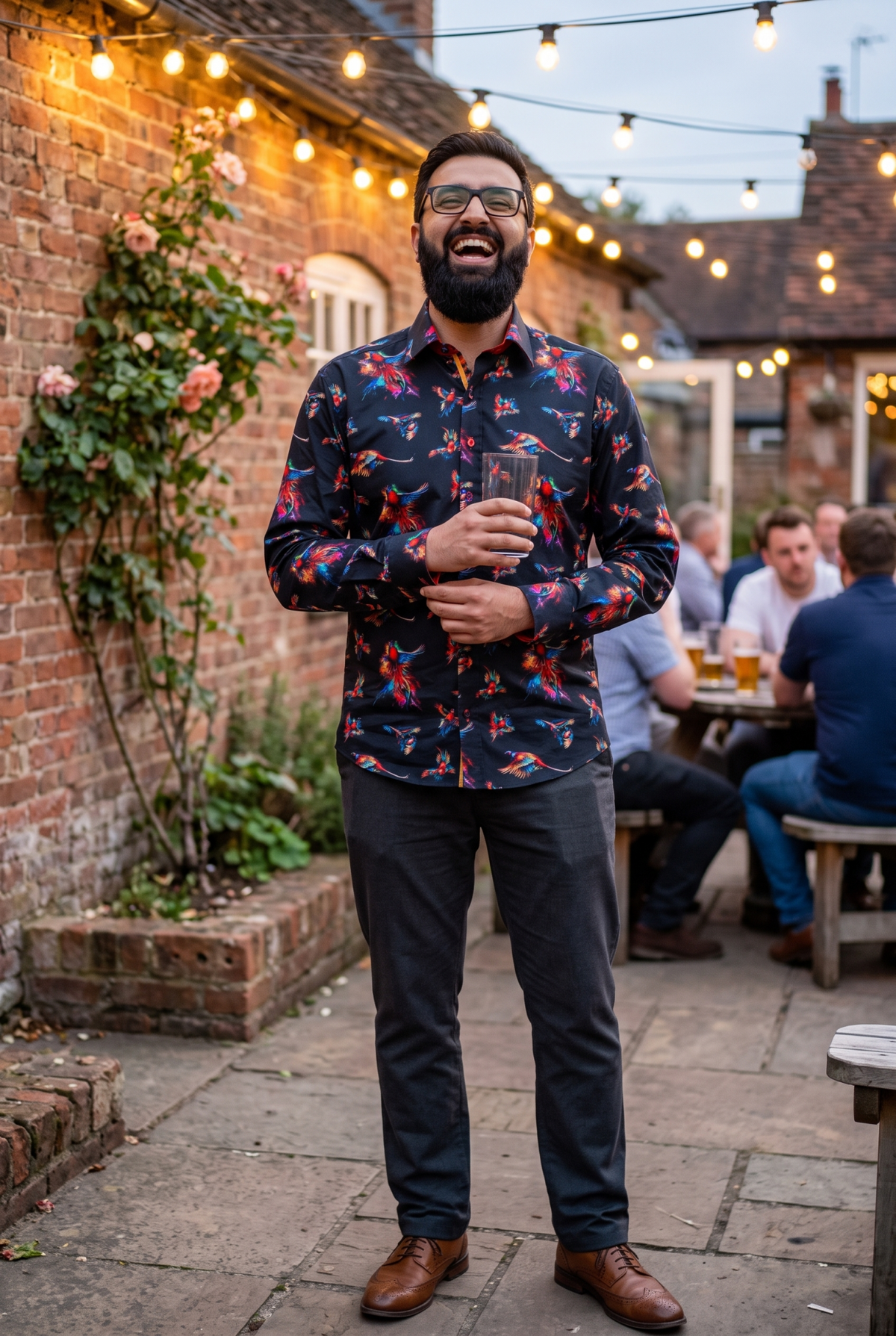 Watercolor Pheasant Print Shirt