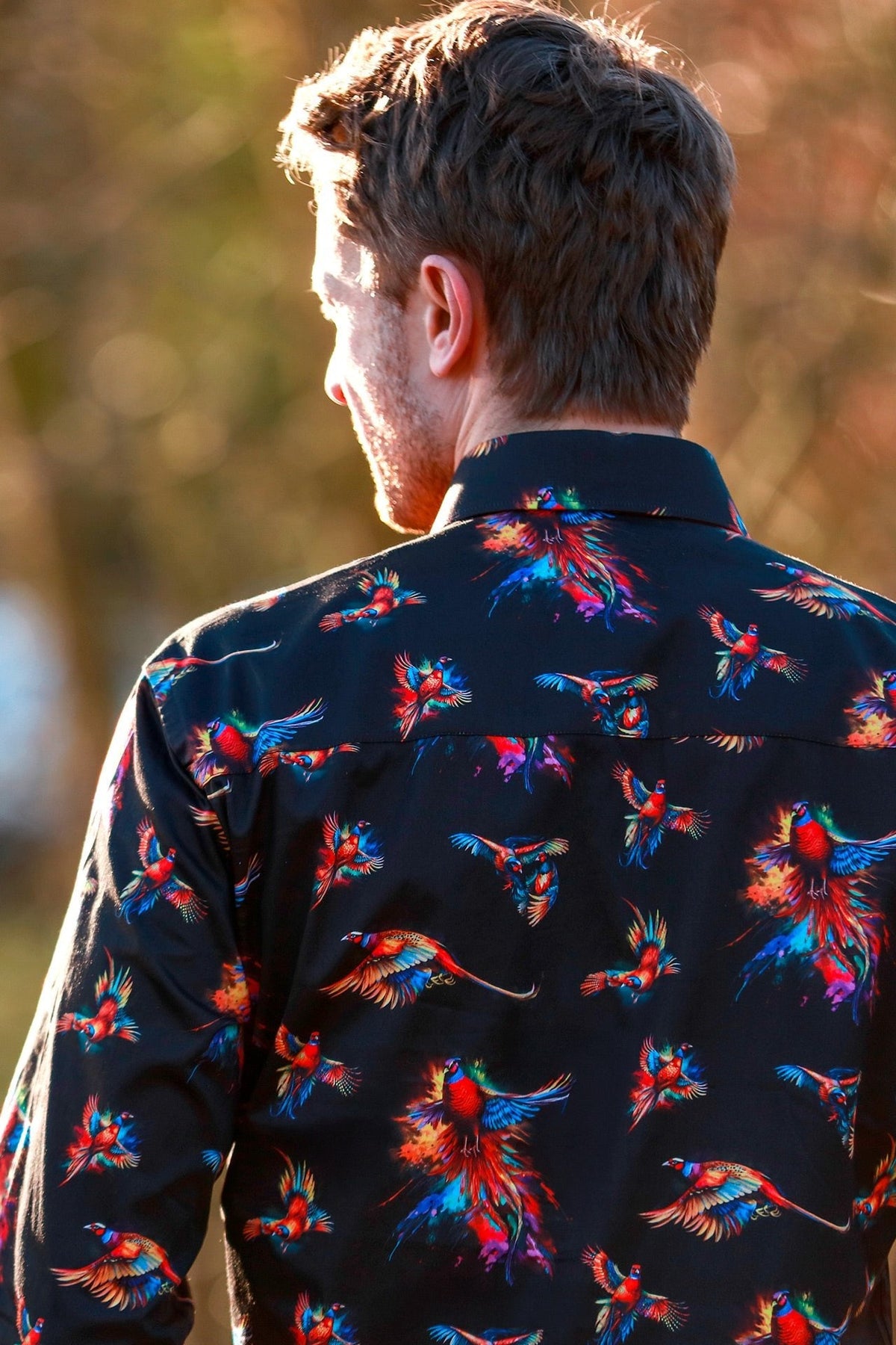 Watercolor Pheasant Print Shirt