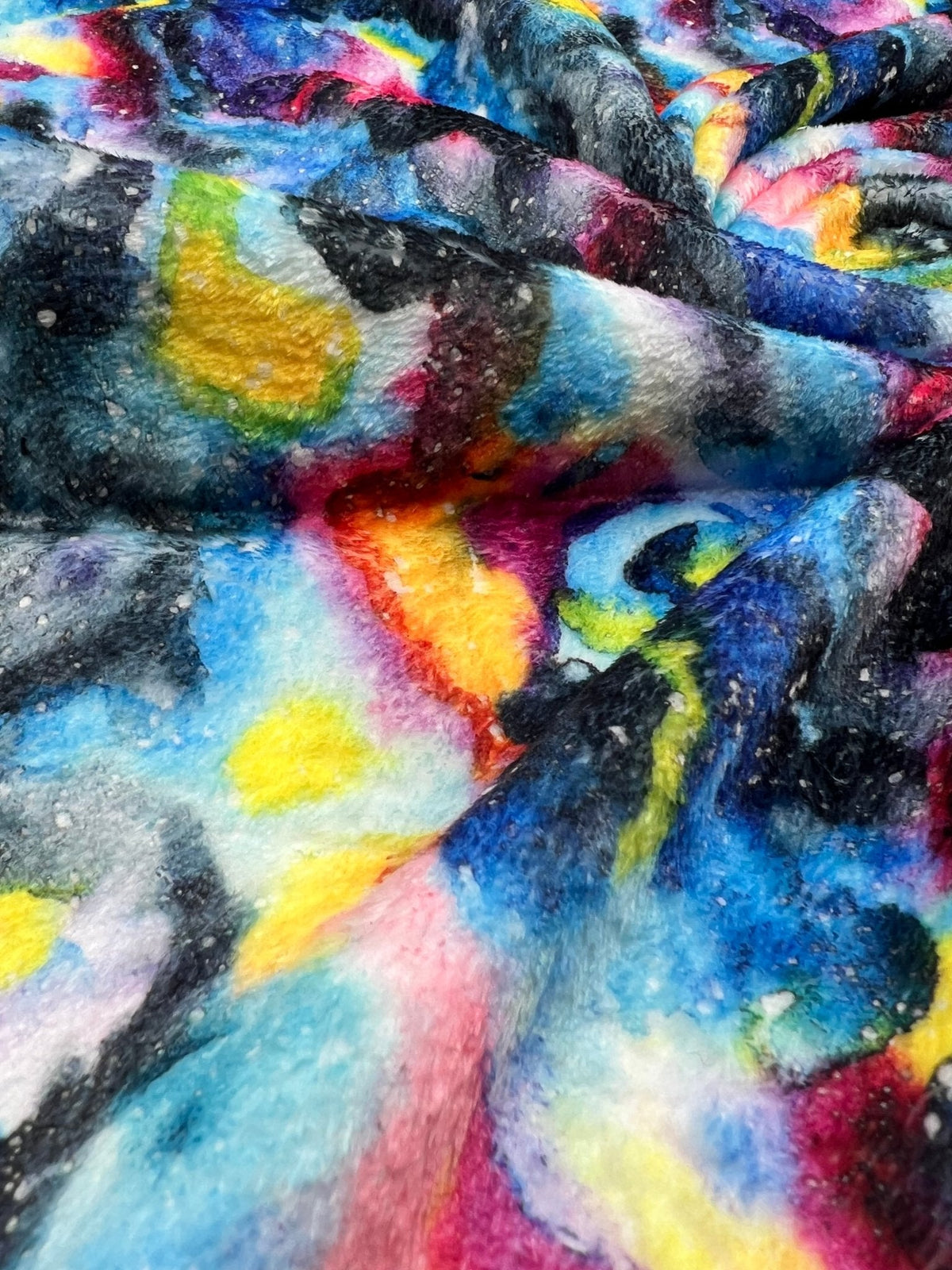 Watercolour Rainbow Galaxy Cuddle Fleece Fabric Blanket Loungewear