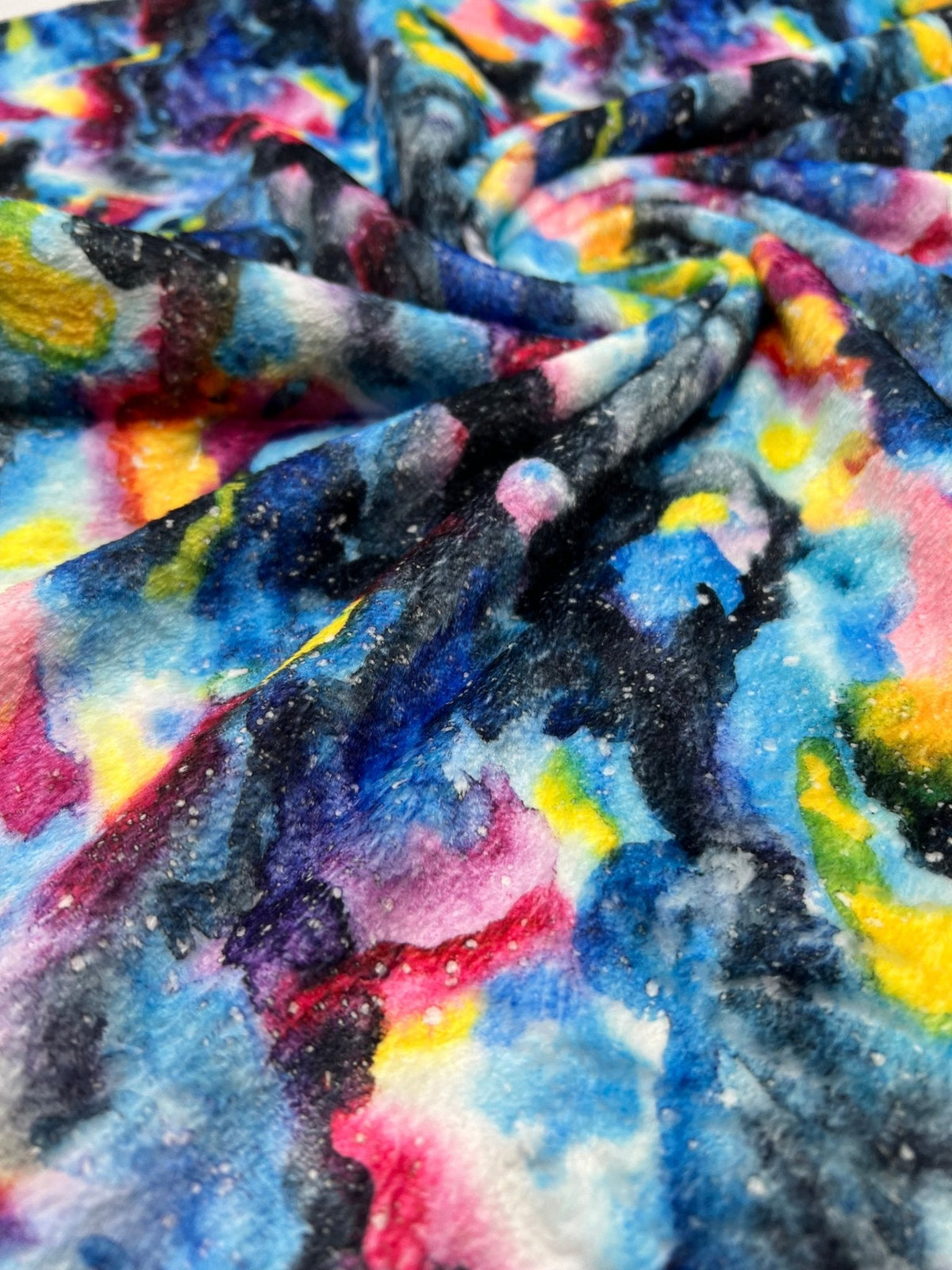 Watercolour Rainbow Galaxy Cuddle Fleece Fabric Blanket Loungewear