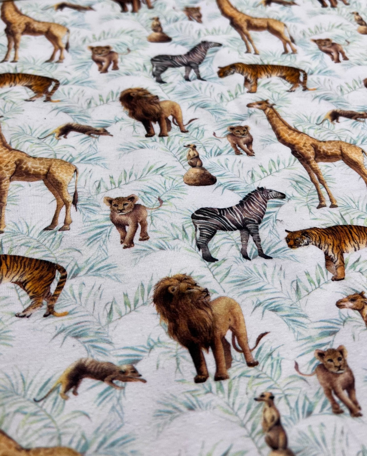 Watercolour Safari Cotton Stretch Jersey 200 GSM 95/5 Lycra 4 Way Stretch