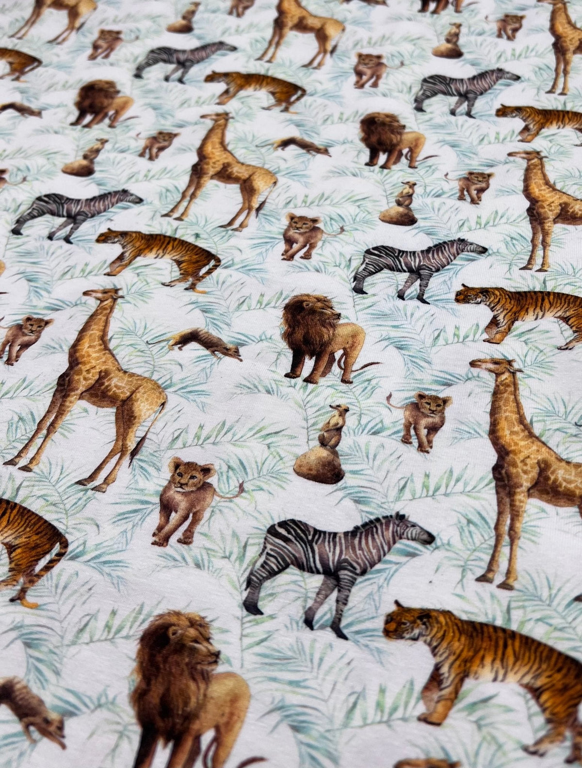 Watercolour Safari Cotton Stretch Jersey 200 GSM 95/5 Lycra 4 Way Stretch
