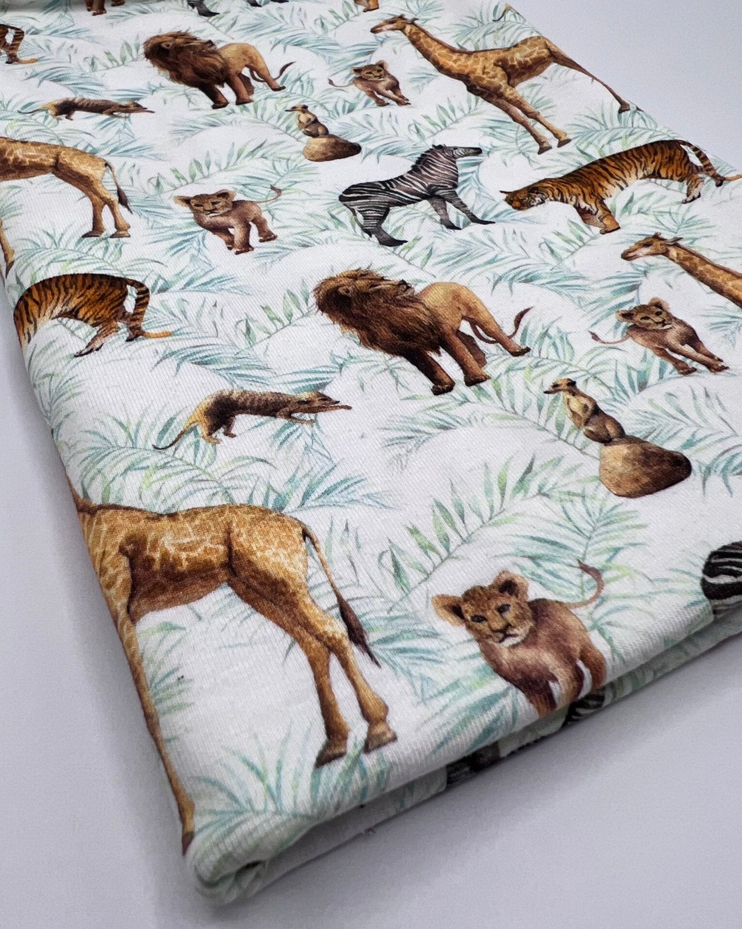 Watercolour Safari Cotton Stretch Jersey 200 GSM 95/5 Lycra 4 Way Stretch