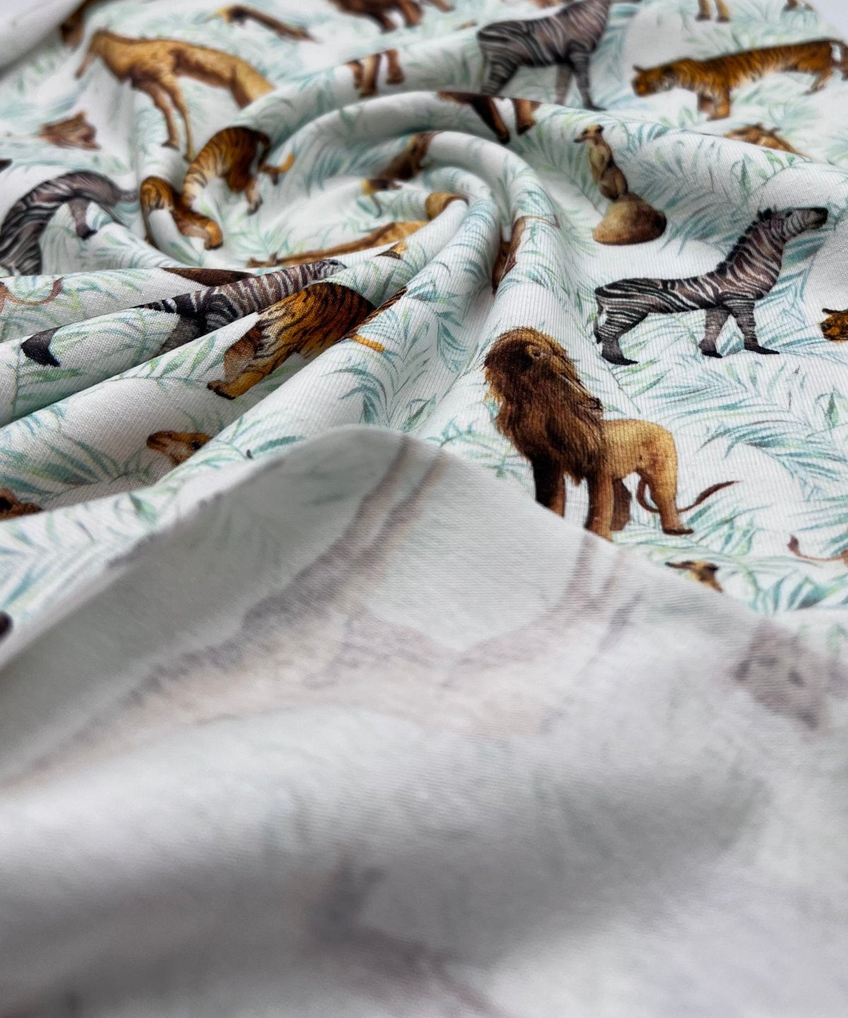 Watercolour Safari Cotton Stretch Jersey 200 GSM 95/5 Lycra 4 Way Stretch
