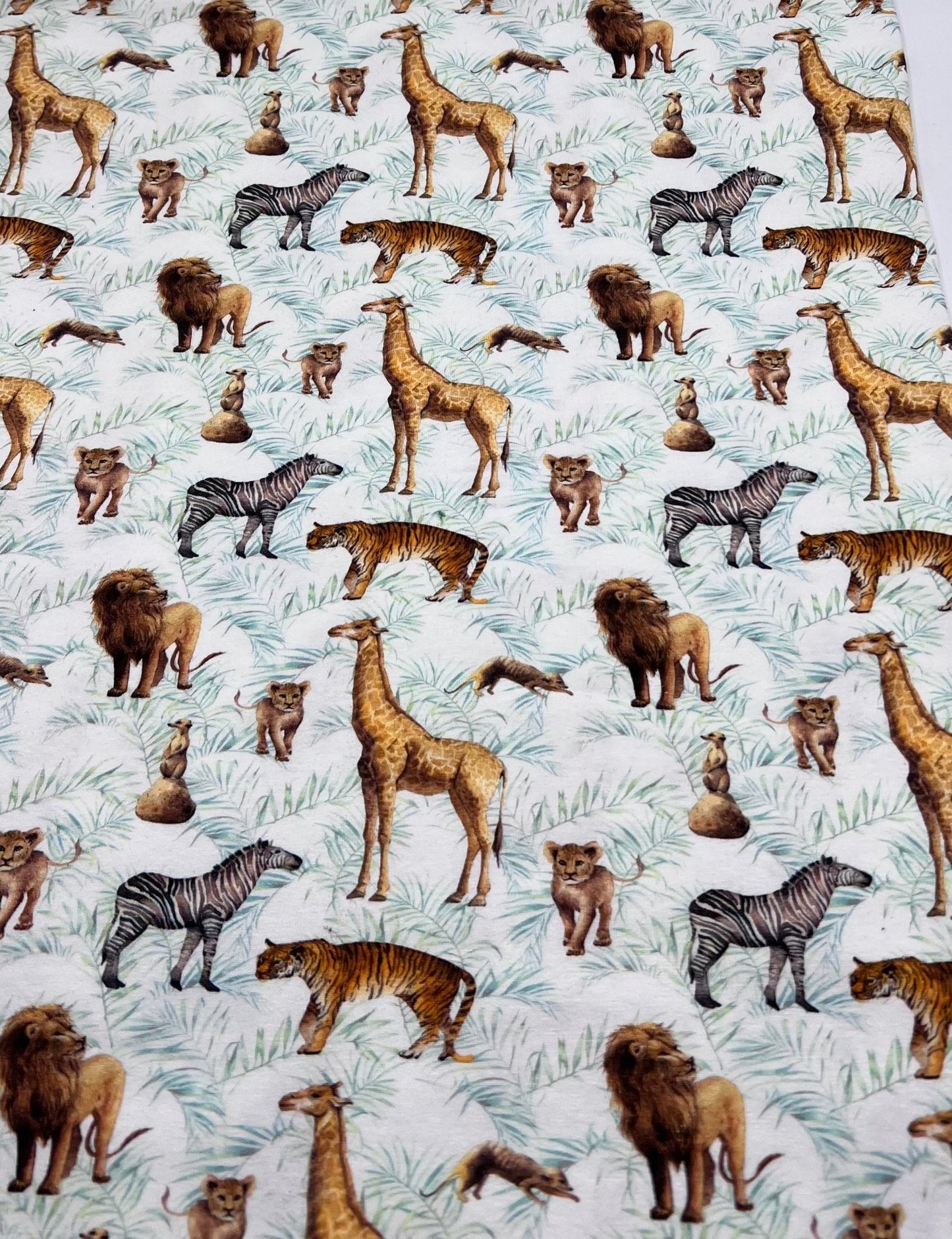 Watercolour Safari Cotton Stretch Jersey 200 GSM 95/5 Lycra 4 Way Stretch