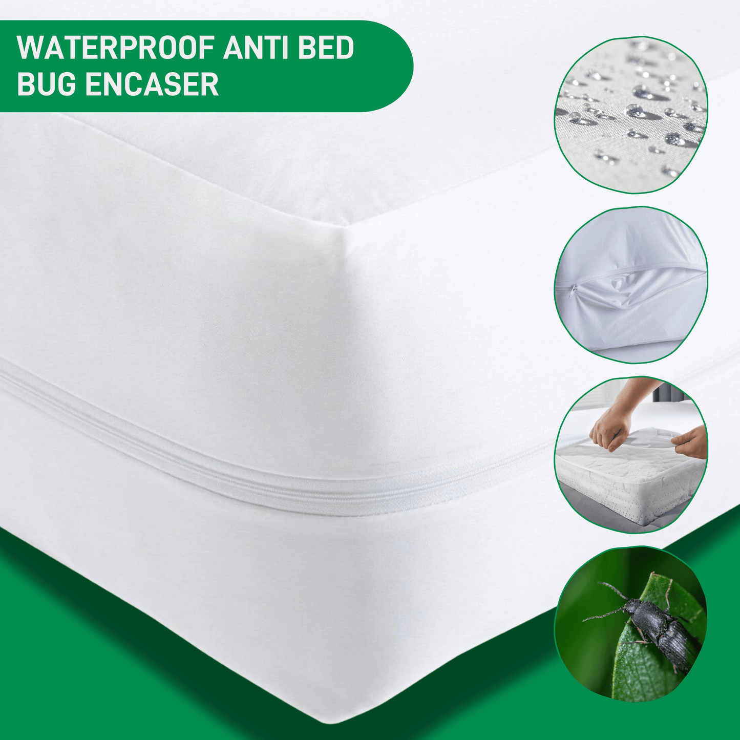 Waterproof Anti Bed Bug Mattress Protector Extra Deep Hypoallergenic Dust Mite Barrier Zipper Encaser by OLIVIA ROCCO