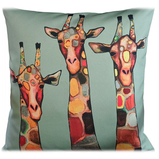 Waterproof Breathable Giraffe Hollowfibre Filled Cushions 43x43cm for Outdoor Garden Bench Sofa or Indoor Use by OLIVIA ROCCO