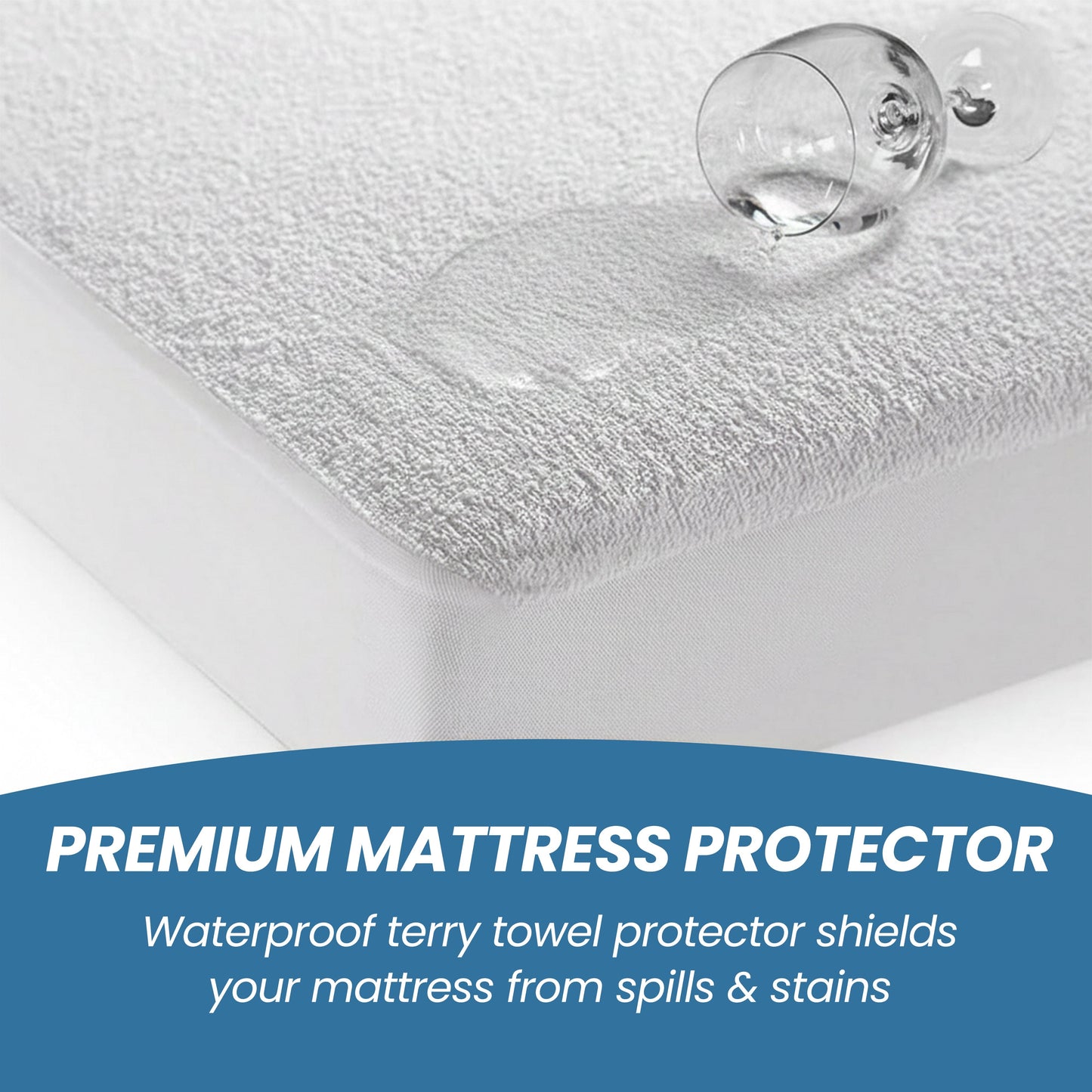 Waterproof Terry Towel Mattress Protector with Deep Skirt Highly Absorbent Noise-Free Comfort Full Bed Size Range OEKO-TEX Certified by OLIVIA ROCCO