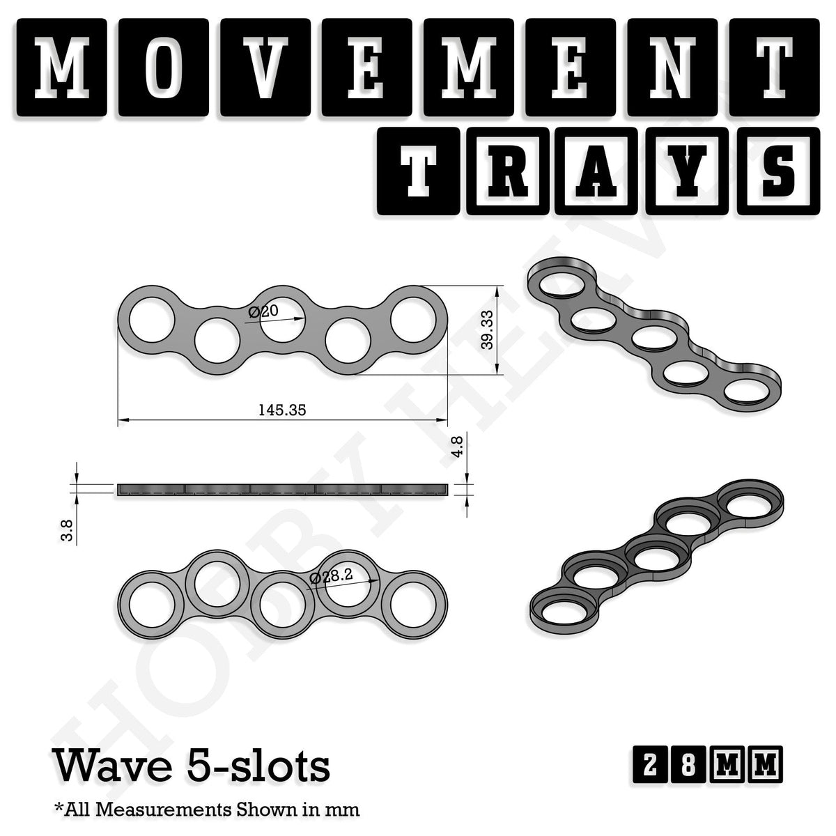 28mm Movement Trays for Tabletop Games | Wargaming | Full Range
