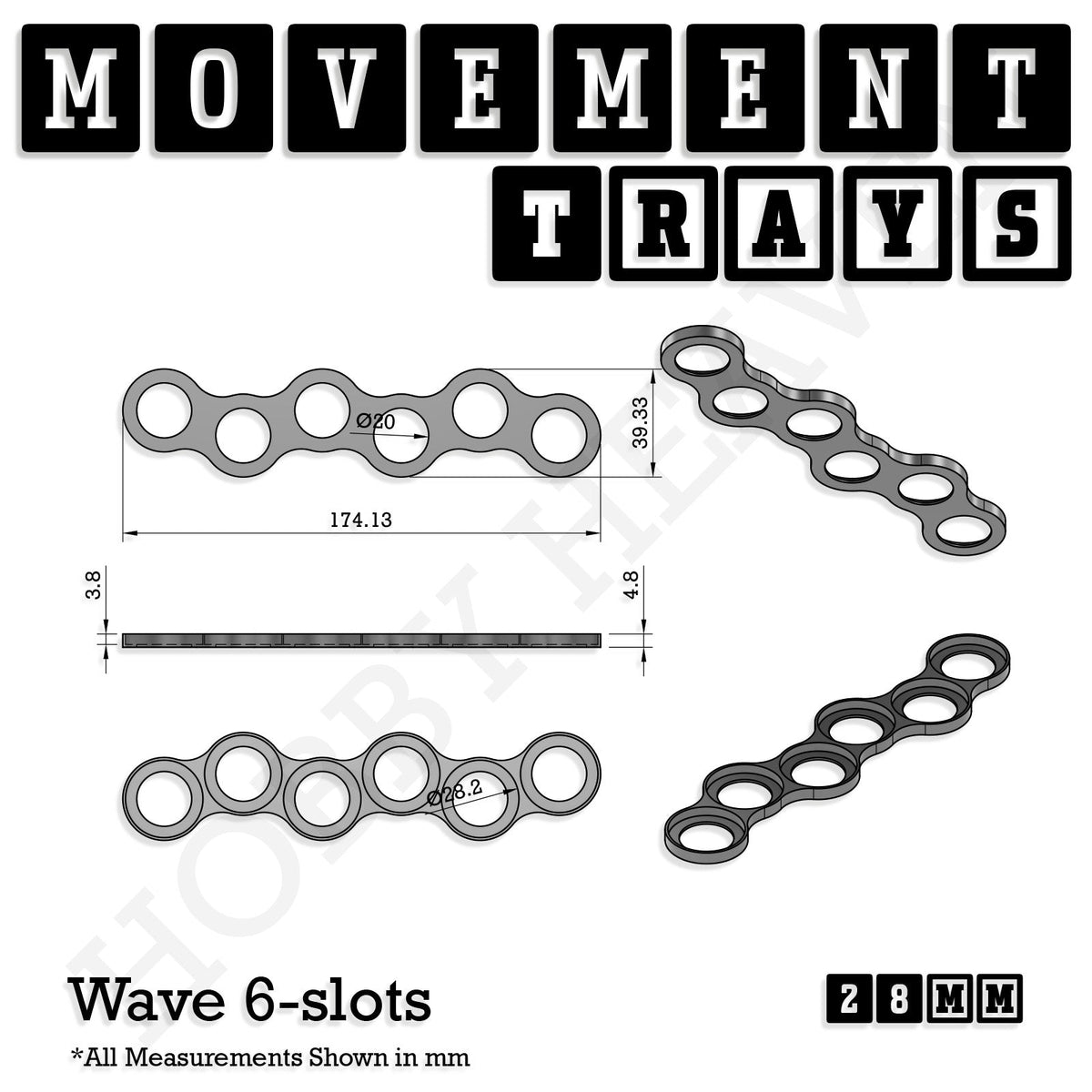 28mm Movement Trays for Tabletop Games | Wargaming | Full Range