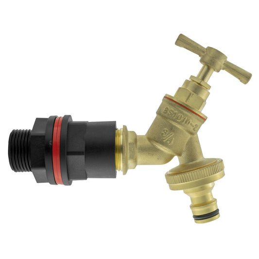 Water Butts Kit 3/4" with Brass Bib Tap & Snap On and Drill Bit
