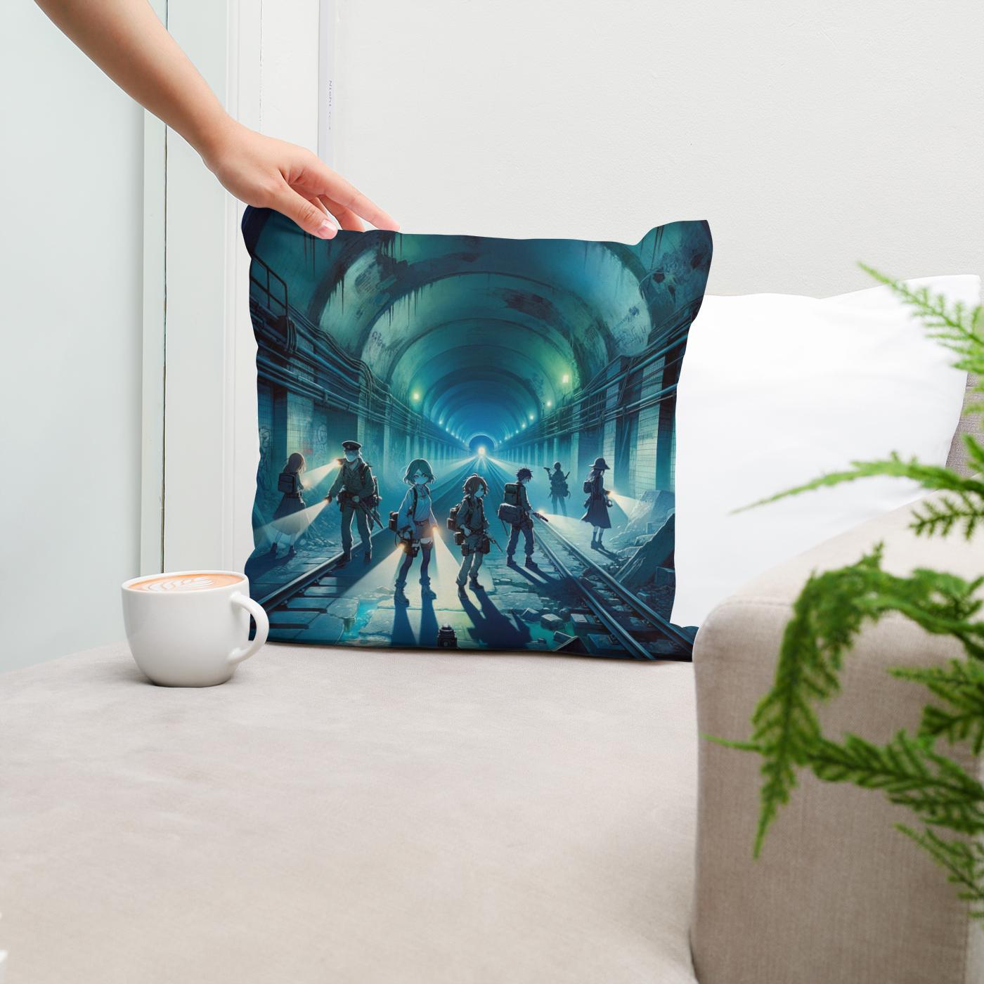 Subway Shadows Cotton Cushion