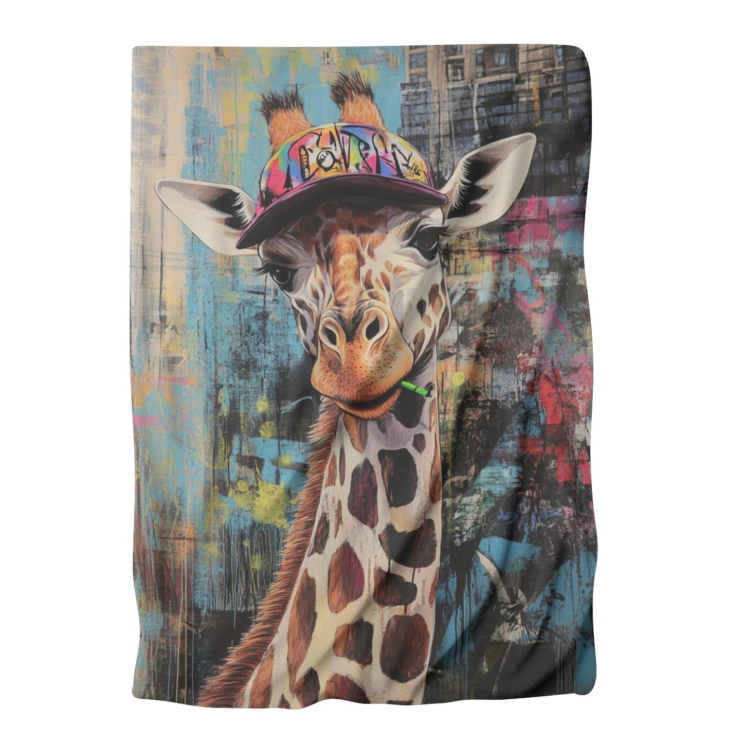 Graffiti Giraffe Blanket