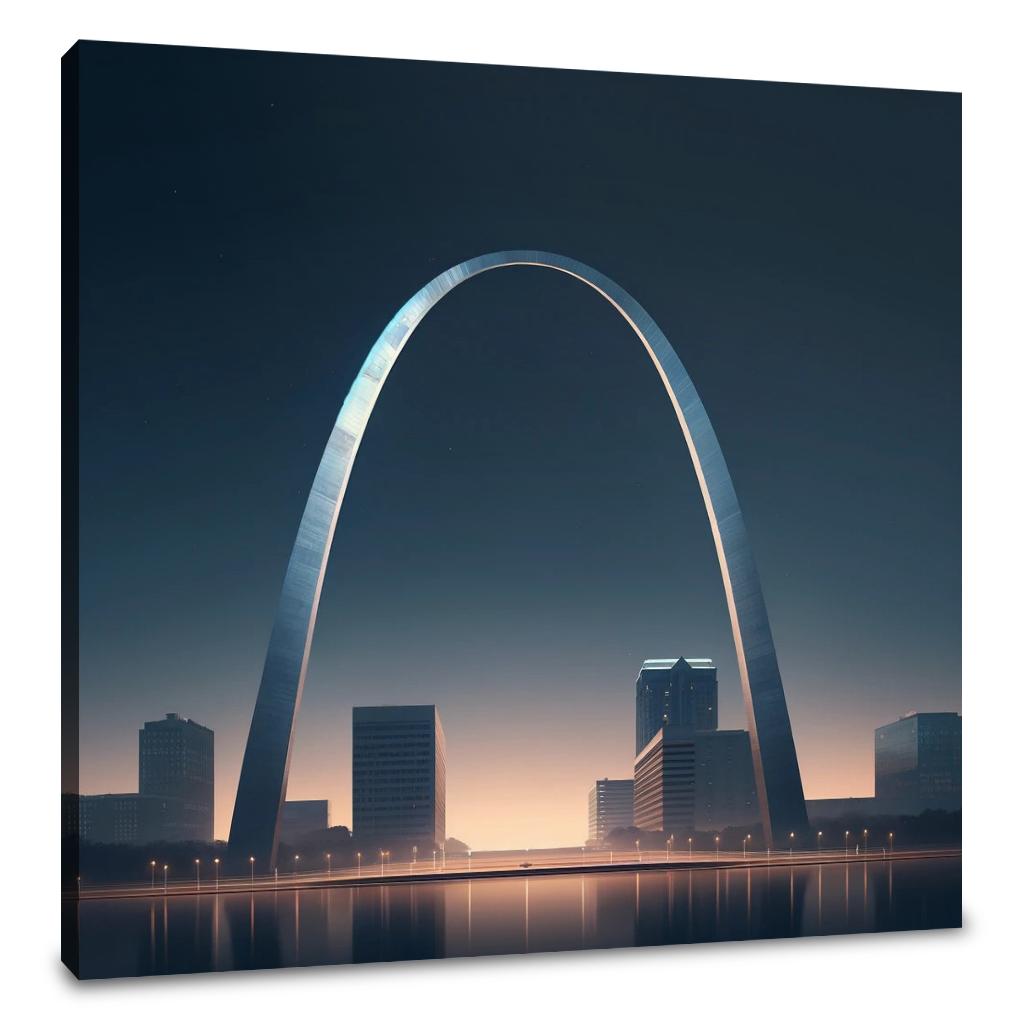 Gateway Arch Glow Canvas