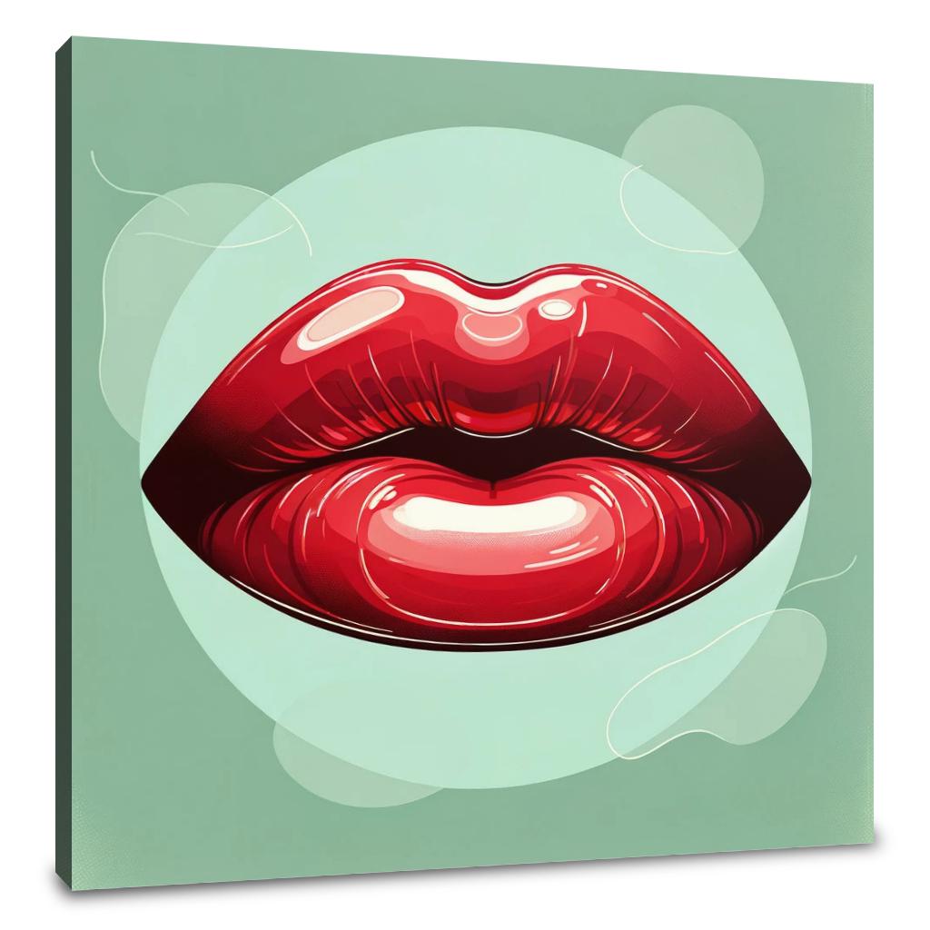 Glossy Red Lips Canvas