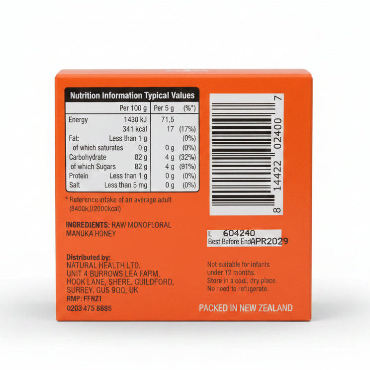 Wedderspoon Honey On The Go KFactor 16+ Manuka Snap Packs 120g (24 snaps per box)