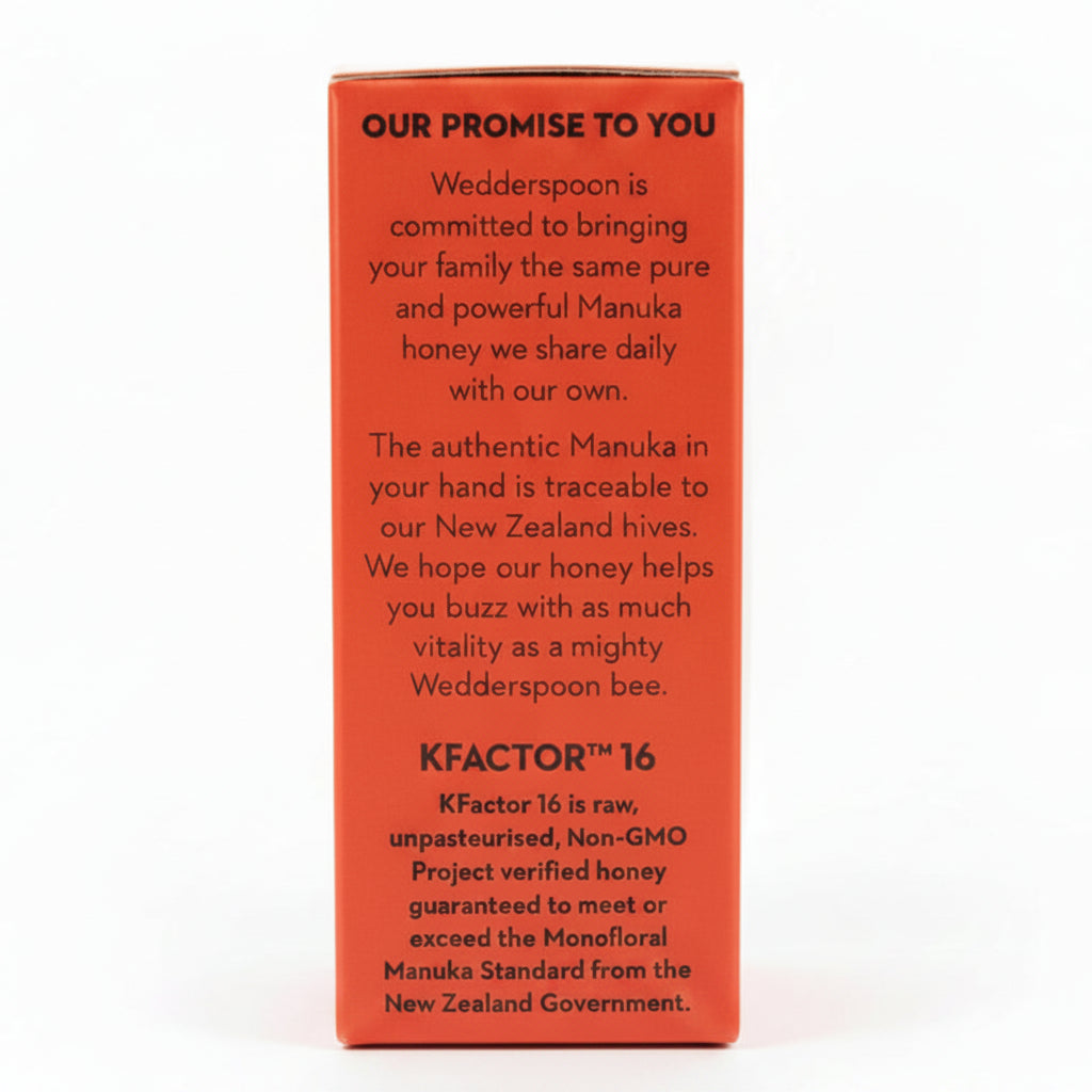 Wedderspoon Honey On The Go KFactor 16+ Manuka Snap Packs 120g (24 snaps per box)