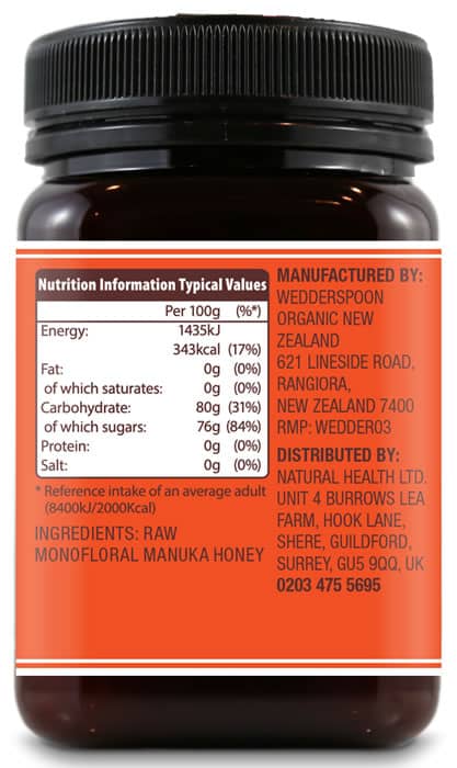 Wedderspoon RAW Manuka Honey KFactor 16+
