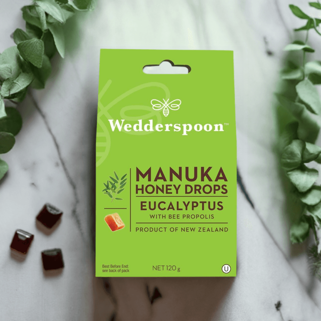 Wedderspoon Natural Manuka Honey Drops Eucalyptus (20 Drops per box) - Triple Pack