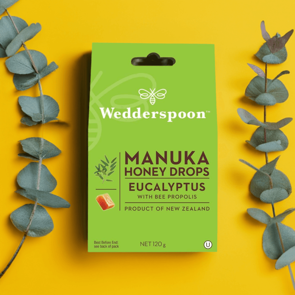 Wedderspoon Natural Manuka Honey Drops Eucalyptus (20 Drops per box) - Triple Pack