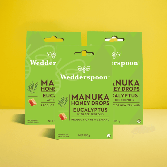 Wedderspoon Natural Manuka Honey Drops Eucalyptus (20 Drops per box) - Triple Pack