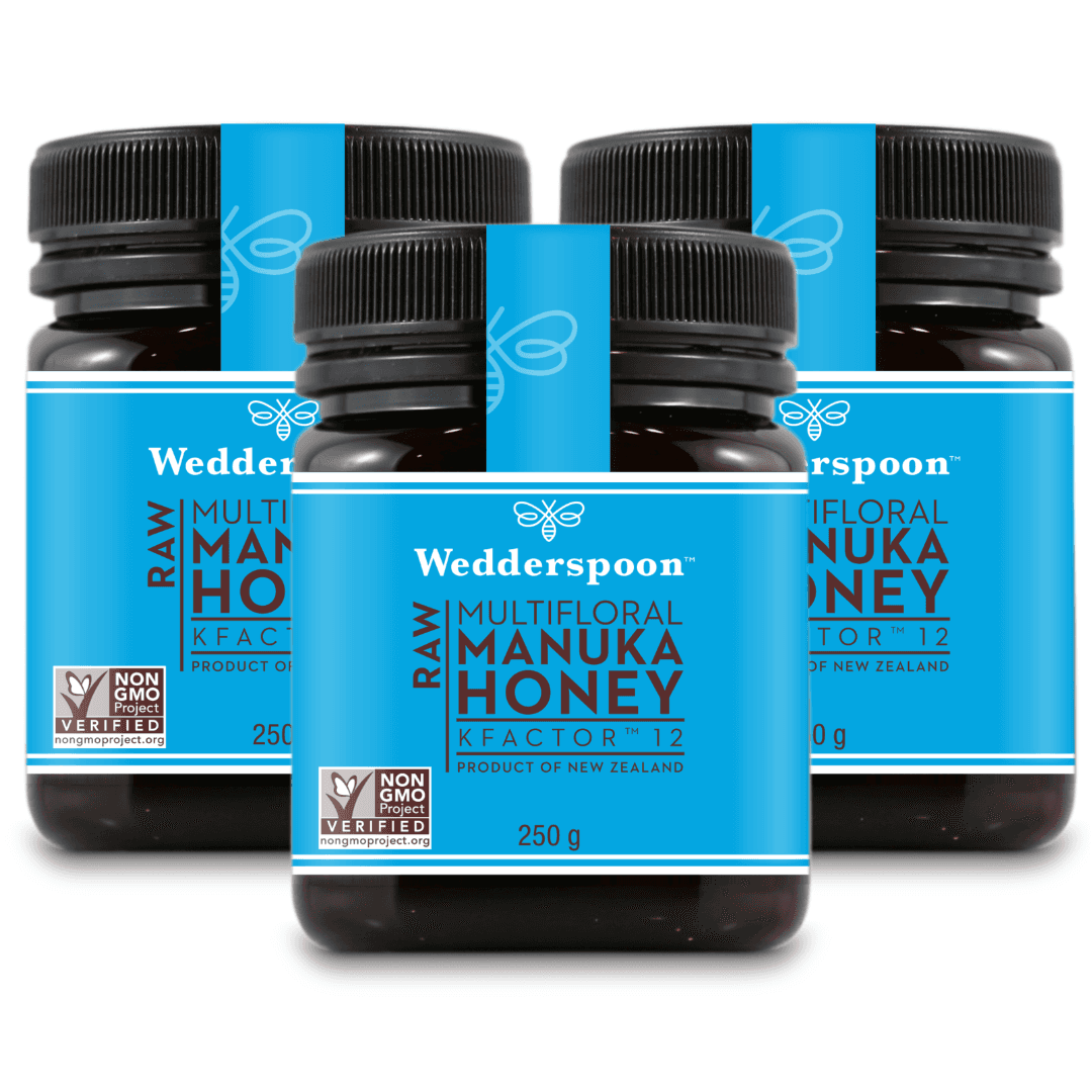 Wedderspoon Raw Manuka Honey KFactor 12 250g Triple Pack