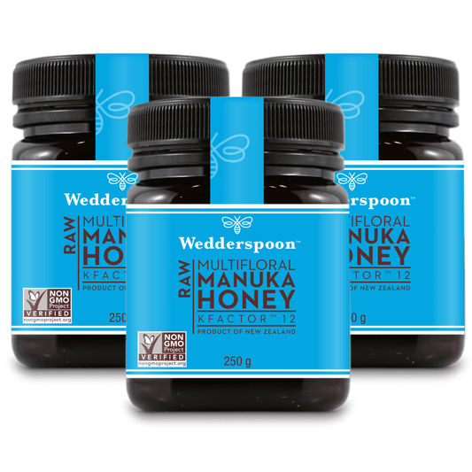 Wedderspoon Raw Manuka Honey KFactor 12 250g Triple Pack