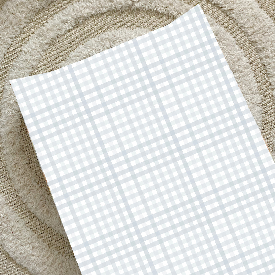 Anti-Roll Wedge Changing Mat - Baby Blue Gingham