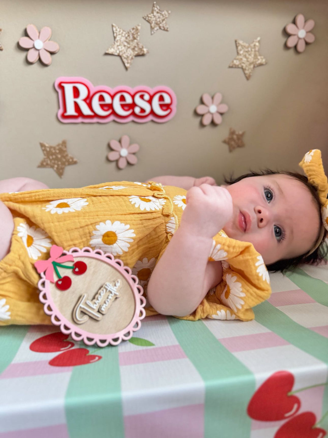 Anti-Roll Wedge Baby Changing Mat - Cherry