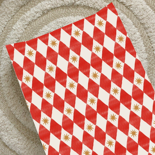 Anti-Roll Wedge Baby Changing Mat - Red Harlequin