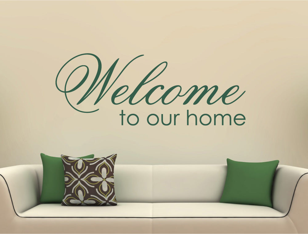 Welcome to Our Home Wall Sticker – Stylish Entrance Décor to Greet Guests