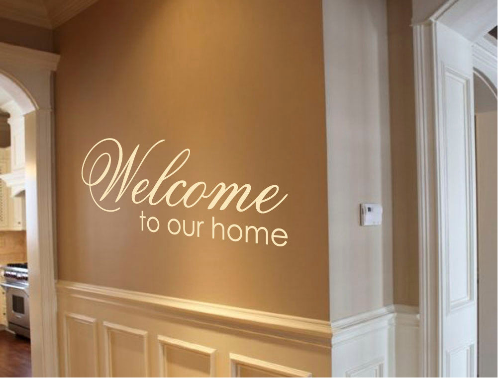 Welcome to Our Home Wall Sticker – Stylish Entrance Décor to Greet Guests