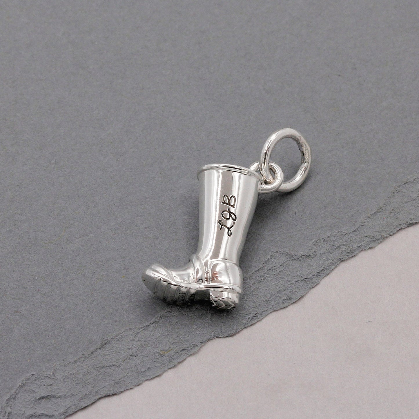 Welly Boot Personalised Silver Charm