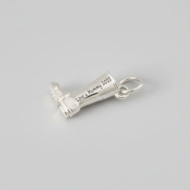 Welly Boot Personalised Silver Charm
