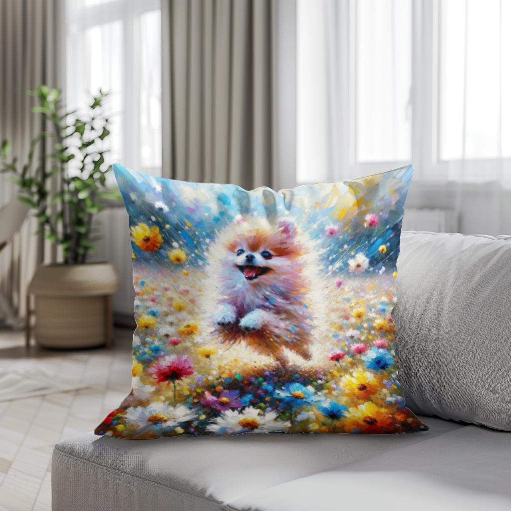 Pomeranian Joy Cotton Cushion