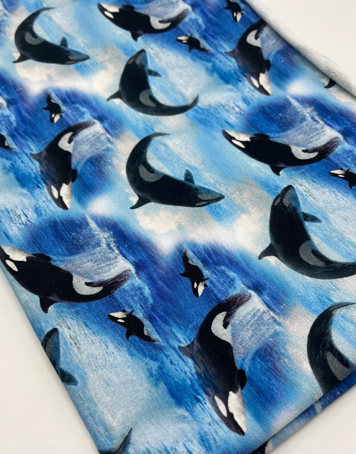 Whales French Terry Loopback Cotton Jersey Lycra 4 Way Stretch