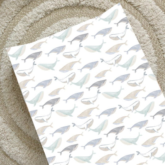 Anti-Roll Wedge Changing Mat - Whale Print