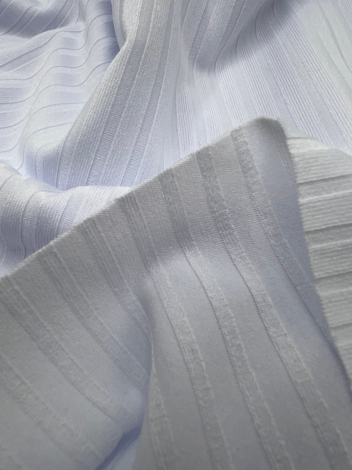 White 8x4 Wide Rib Stretch Fabric