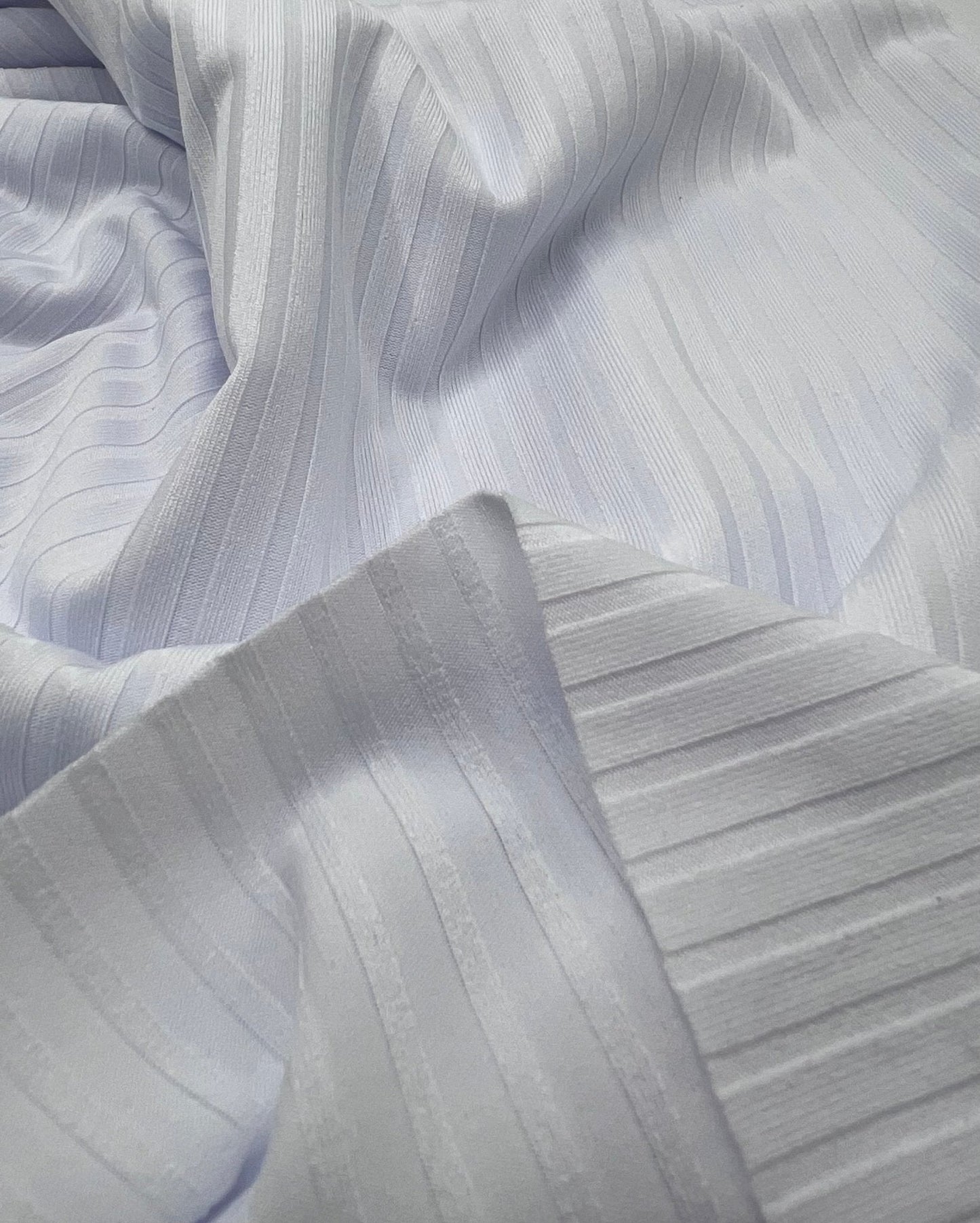 White 8x4 Wide Rib Stretch Fabric