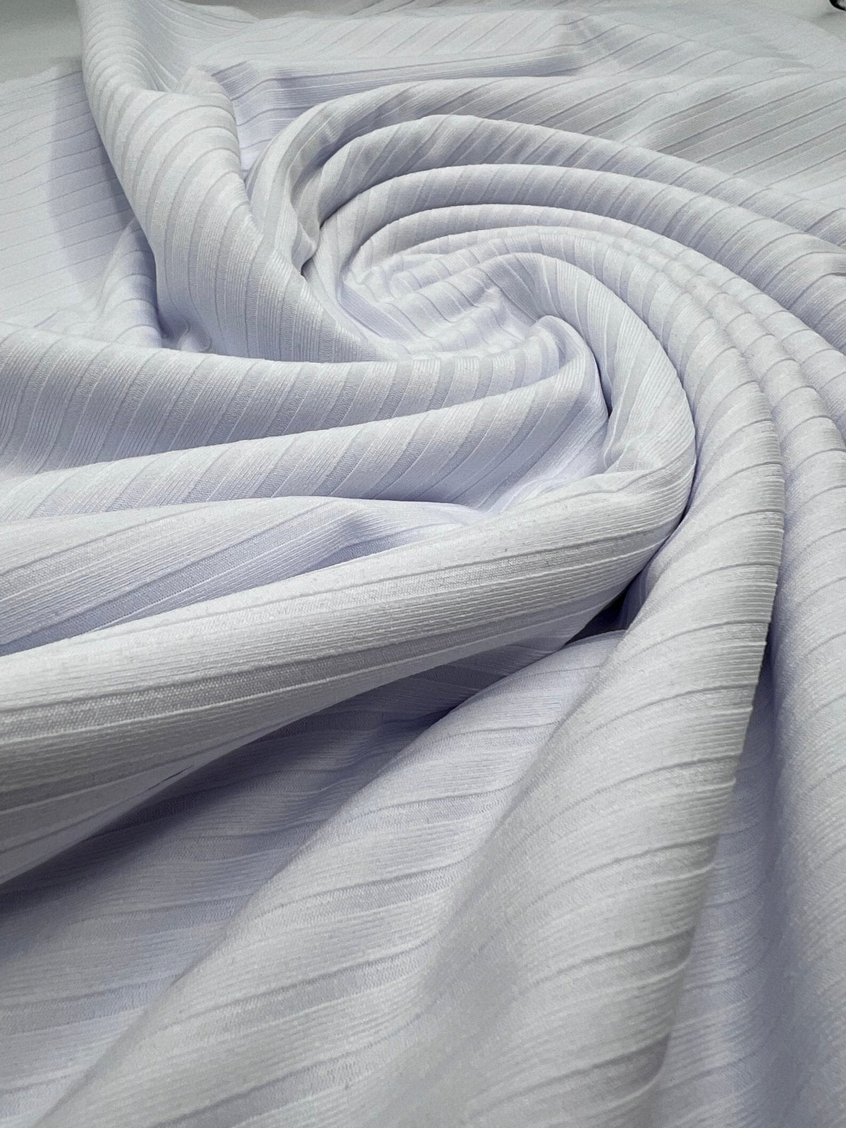 White 8x4 Wide Rib Stretch Fabric
