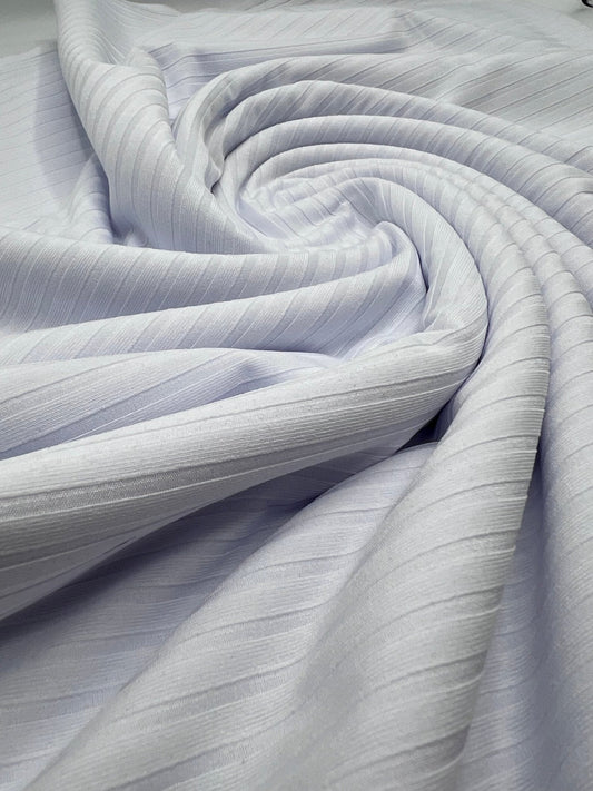White 8x4 Wide Rib Stretch Fabric