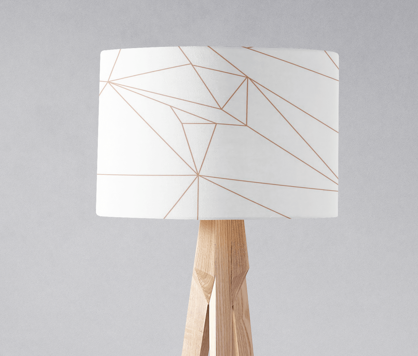 White and Rose Gold Lines Lampshade