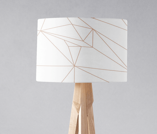 White and Rose Gold Lines Lampshade