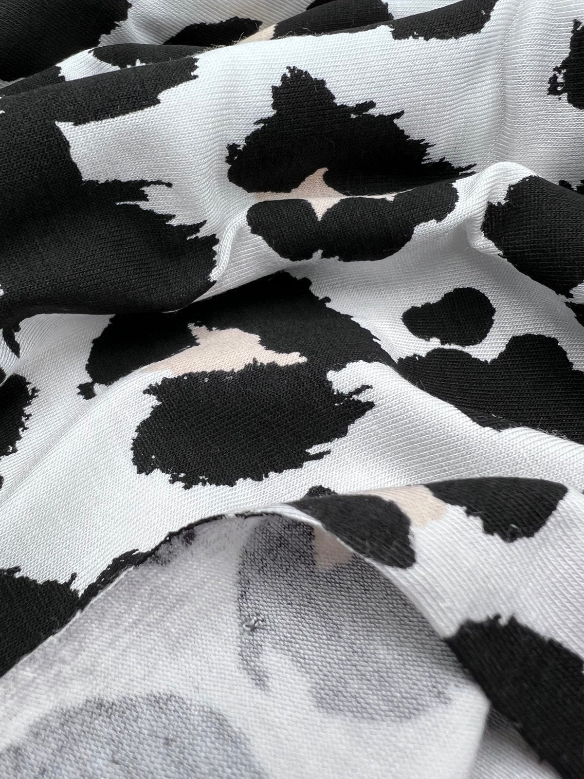 White Beige Animal Mix Print Viscose Elastane Fabric