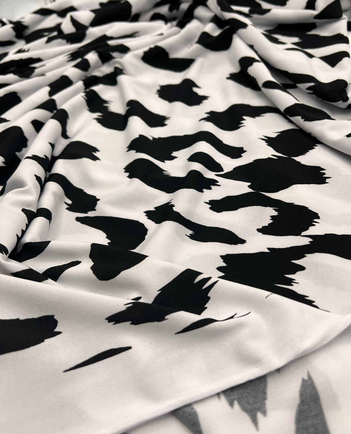 White Black Animal Print ITY Fabric 4 Way Stretch
