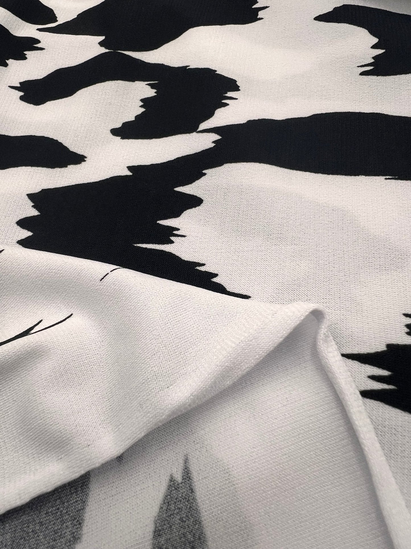 White Black Animal Print ITY Fabric 4 Way Stretch